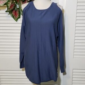 HANNAH Cold Shoulder Tunic Sweater Cornflower Blue
